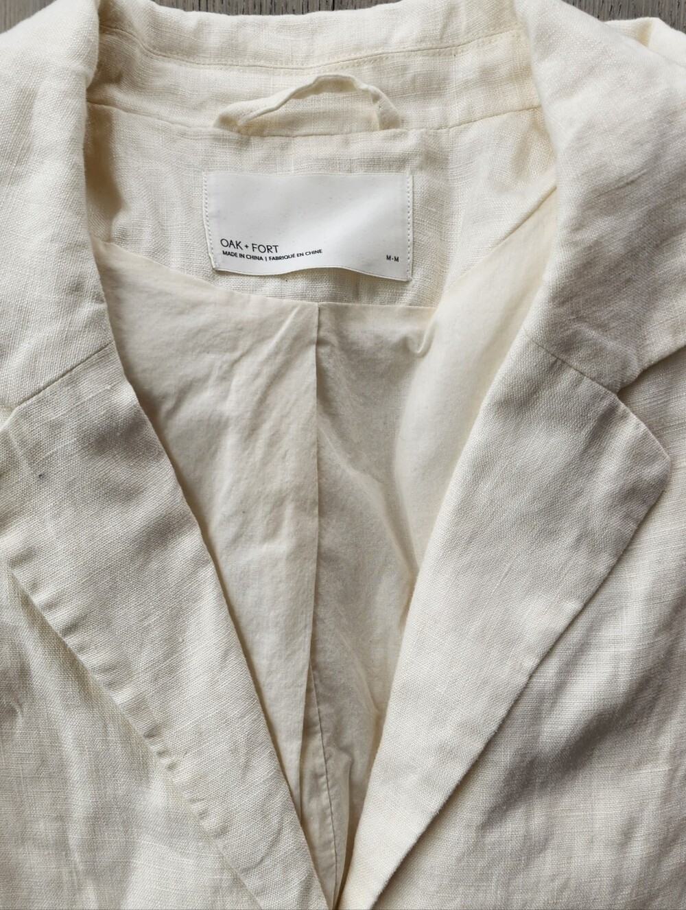 OAK + FORT 100% Linen Blazer – Women's M/M – Ivory/Cream - Picture 2 of 5
